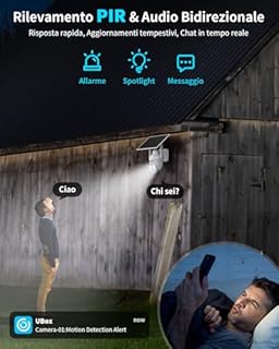 SEHMUA 4G LTE Telecamera Esterno con SIM e pannello solare, 2K Telecamere Batterie Senza Fili, 360° PTZ Videocamera Sorveglianza, Visione Notturna, PIR Rilevamento, Audio Bidirezionale, IP66, 2 Pezzi