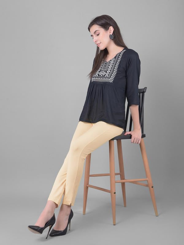 Image of Comfort Lady Women Cotton Blend Regular Fit for Casual,Formal and Daily Use Kurti Pants with Front Pocket