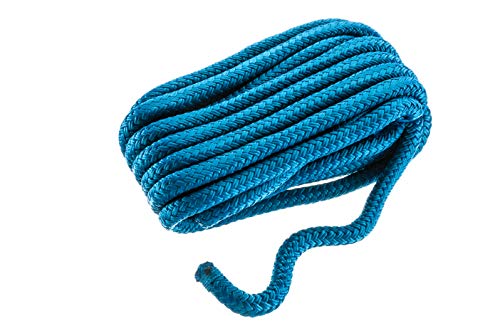 Seachoice Double-Braid Nylon Dock Line W/Eye Splice, Pre-Shrunk, Heat Stabilized, 1/2 In. X 25 Ft, Blue #TOP30