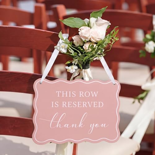 Novabright 2 Pack Wood Row Is Reserved Sign for Wedding,Classic,Dusty Pink by Novabright - Used condition - Image 2