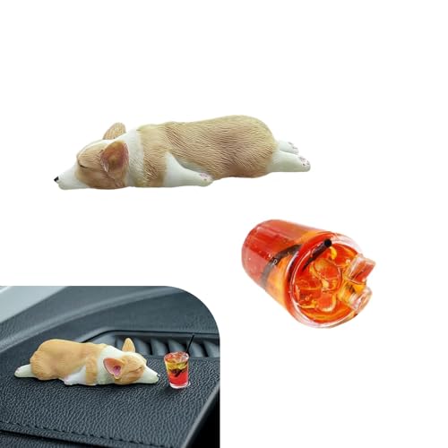 Hugwits Cute Car Interior Decor, Funny Corgi & Iced Red