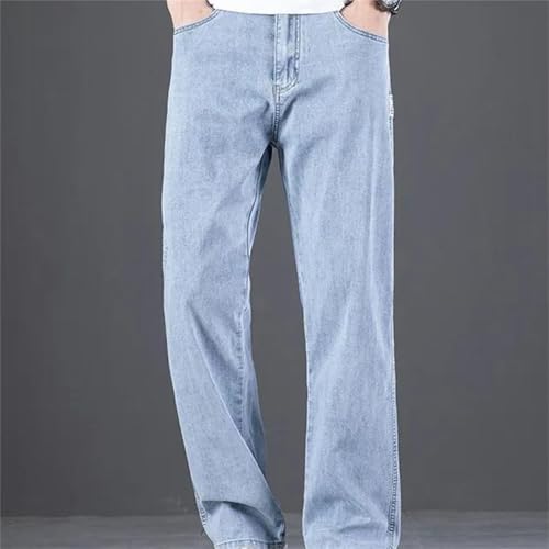 Men's Spring Fall Jeans – Business Casual Straight Loose Fit Denim Pants, Fashion Work Trousers4