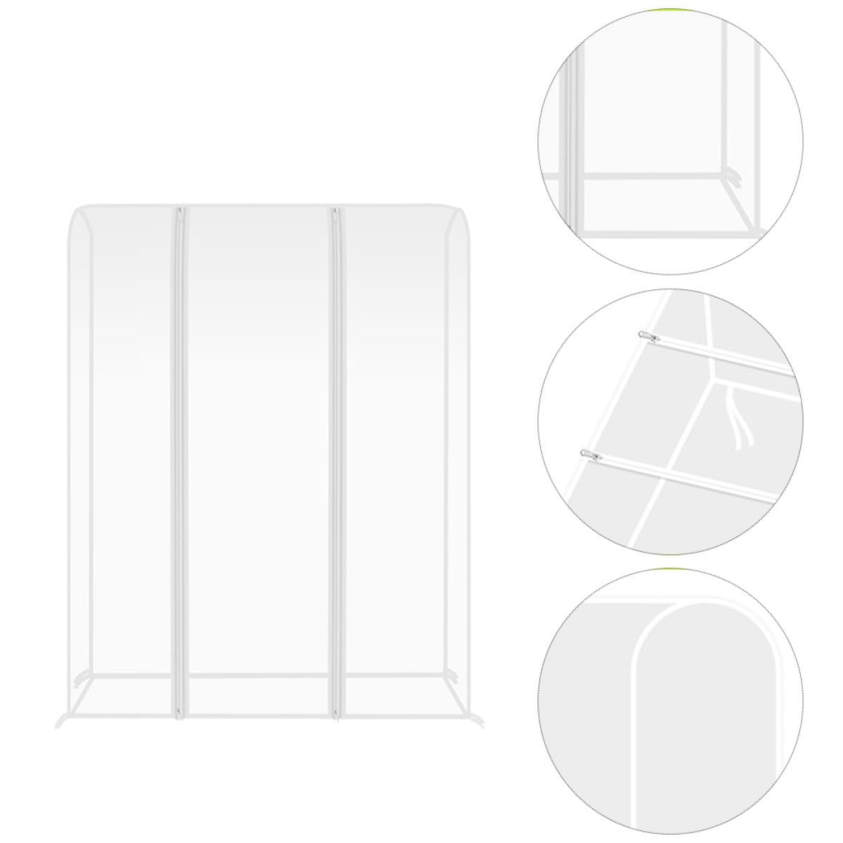 Funda para Ropa de Armario Transparente con Cremallera, Gran Capacidad y Plástico Resistente, Diseño Moderno y Minimalista para Hogares y Hoteles