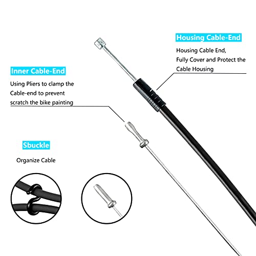 RUJOI Bike Cable,2-in-1 Bike Brake Cable Housing &...