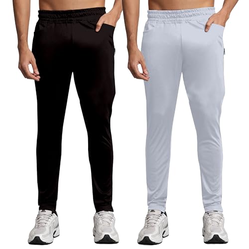 Image of RABBY Men Combo Track Pant with Lycra Elastic Jogger Suitable for Active Wear, Jogger Yoga Wear, Sports