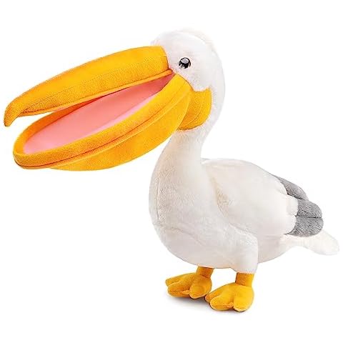 Tiny Heart Pelican Plush Toy, 11.81inch Super Soft and Realistic Pelican Stuffed Animal Plush Toy, for Kids Home Decor Cover