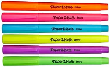 Paper Mate Intro Micro Chisel Tip Highlighters, Assorted Colors, 6-Count