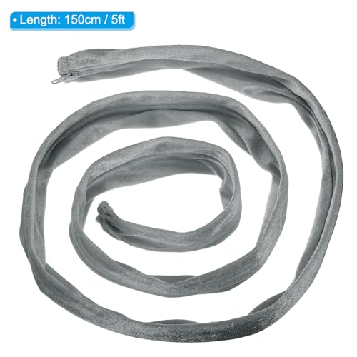 Image of PATIKIL 5ft Lamp Chain Cover, Chain Protective Sleeve Washable with Zipper for Chandelier Lighting Wires Swing Light Fixture, Grey