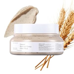 Face Masks Skincare, Ground Rice and Honey Glow Mask, Moisturizing & Hydrating Clay Mask, Deeply Cleansing Skin, Exfoliating and Blackheads, Cleanses Pores