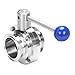 DERNORD 2 Pack 2 Inch Tri Clamp Sanitary Butterfly Valve with Pull Handle Stainless Steel 304 Tri Clamp Clover (2