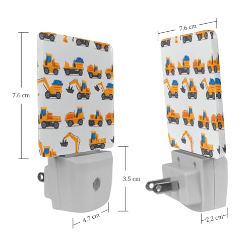 Image of NEWzone Tractor Construction Machines Night Light [2 Pack], Plug in Wall Led Night Lights Decor for Boys Girls Room, Dusk to Dawn Sensor Wall Lamp for Stairway /Bedroom /Kitchen /Nursery Room