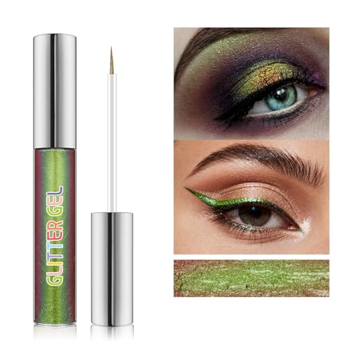 Set 2 Pzs Delineador Líquido Glitter Oro y Verde miniatura 3