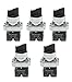 TOVOT 5PCS Rotary Selector Switch 2 Positions Select Knob 1NO+1NC Self-Lock Latching AC 600V 10A 22mm Panel Mount XB2-BD25