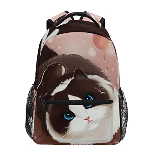 Sac à dos école chat minou : cartable ordinateur voyage ados enfants