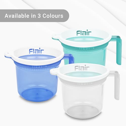 Image of FLAIR Estella Crystal Plastic Bath Mug 1.5 LTR - Durable, Lightweight & Stylish - Ideal for Daily Use in Bathroom & Kitchen (Clear)