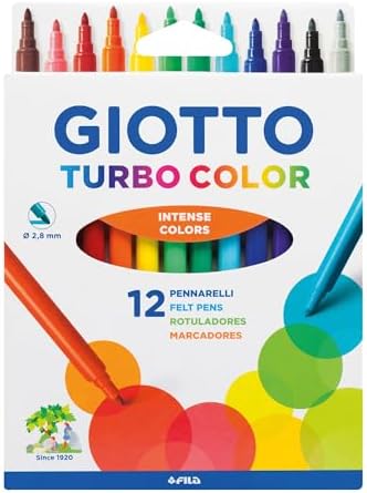 Caneta Hidrocor, Giotto, Turbo Color, 071400SA, 12 Cores