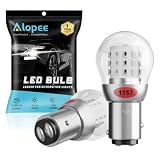 Alopee Lampadina LED P21/5W Rosso - Confezione da 2 Luce di Coda e Freno BAY15D 1157 2057 7528, 39SMD Alta Luminosità 12-15V DC, Ricambio per Lampada Alogena
