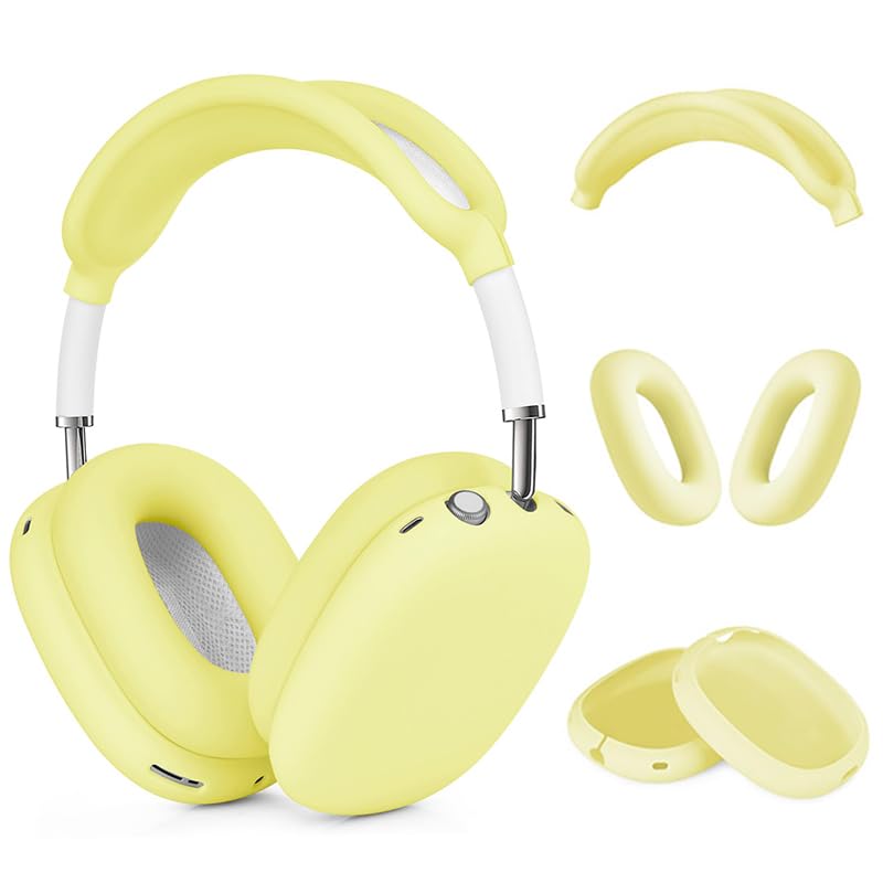 Silicone Case Cover for AirPods Max Headphones，Anti-Scratch Ear Cups Cover/Ear Pad Case Cover/Headband Cover 3 in 1 Accessories Silicone Protector for