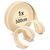 COM-FOUR® Mecha de Repuesto para antorchas de jardín, antorchas de bambú - Mecha lámpara de Aceite - 500cm x 20mm (500 cm x 20 mm)