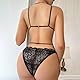 FFWTPY Dessous Damen Sexy Unterwäsche Lingerie Spitze Bralette Set Transparent Mesh Top Netzoberteil Reizwäsche Netzshirt Fishnet Dessoussets Strappy Harness