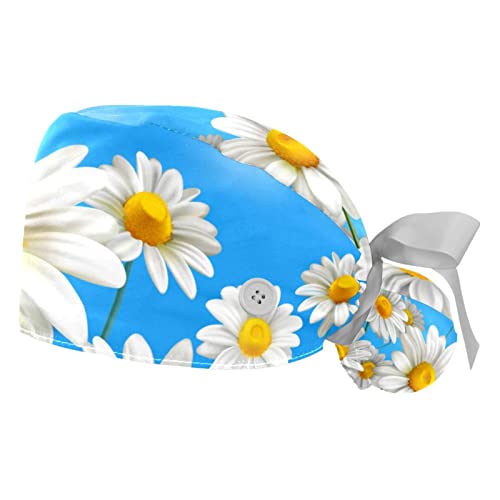 Chapeaux de travail JDEZ motif marguerite pour rester frais en cuisine, laboratoire ou atelier