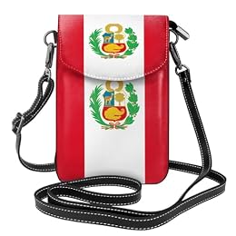 JxWCher Women's Leather Crossbody Phone Bag Wallet, Flag of Peru Print Handbags Flap Purse with Card Slots
