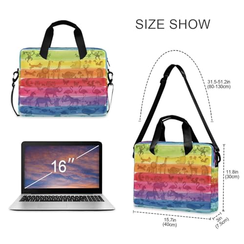 Maletín para portátil unisex con diseño a rayas coloridas miniatura 5