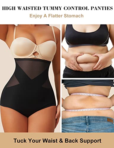 Movwin Women Shapewear Tummy Control Panties High Waisted Body Shaper Slimming Briefs Underwear Black Small #TOP4