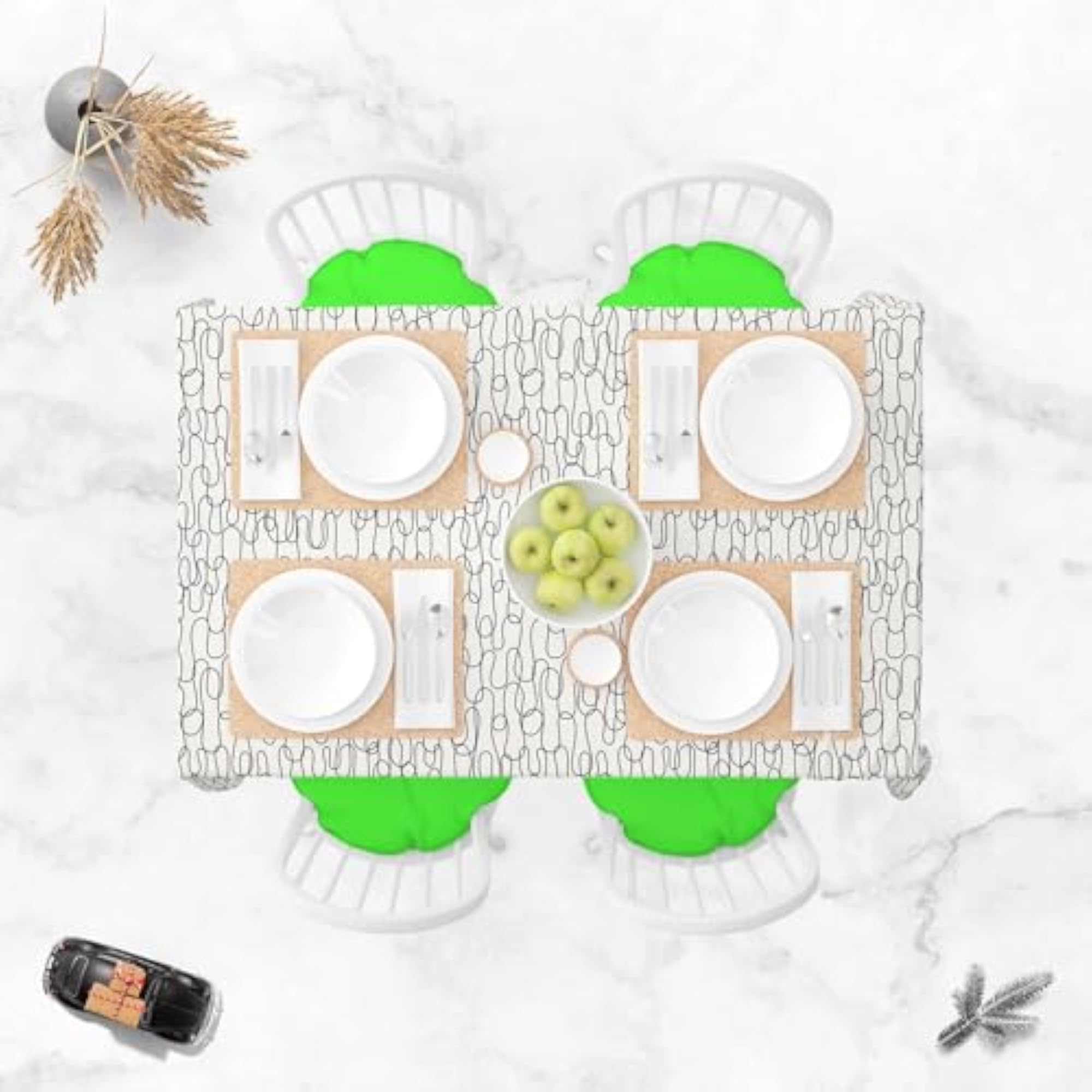 Curly Lines Table Cloth Cover for Dining & Center Table