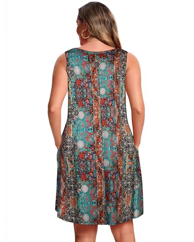 Image of CHICGAL Womens Summer Dresses Casual Sleeveless Loose T Shirt V Neck Sundress Swing Beach Cover Up with Pockets 2026