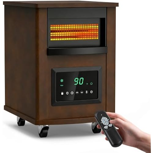 RealSmart 1500W Wood Cabinet Infrared Space Heater for Indoor Use