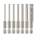Toolcool Broppe 7pcs 2MM 2.5MM 3MM 4MM 5MM 6MM 8MM Magnetic Ball Screwdriver Bits Set 1/4 Inch Hex Shank 65MM Length