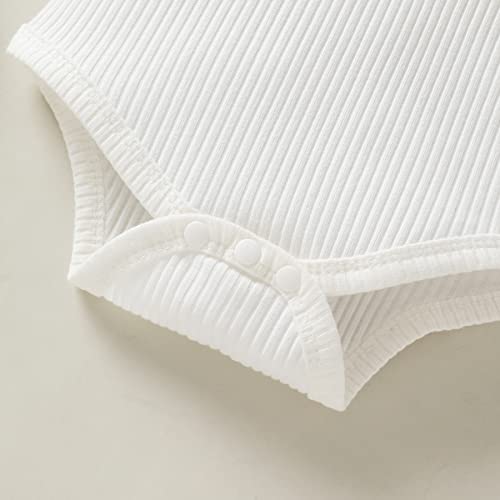 Tiny Cutey Baby Girl Clothes Infant Summer Outfits Set Ruffle Sleeve Romper And Floral Shorts With Headband (White Romper+Yellow Flowers Skirts Outfits, 12-18 Months) #TOP4