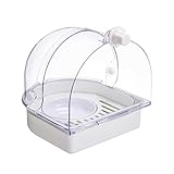 Peufcmi Bagno per Uccelli da Gabbia | Vasca da Bagno Doccia A - per Uccelli da Gabbia Trasparente E Resistente agli Schizzi,per Finestra Piccoli Animali Domestici Calopsitta Conuro Canarino