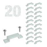 Lot of 20 (+ 40 Screws) 13mm/0.50inch Translucence Silicone Mounting Bracket for LED Strip Lights - SMD 5050 5060 3528 2835