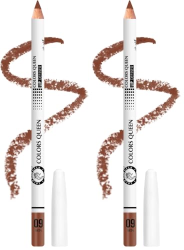 Image of Colors Queen Lip Definer Pencil | Highly Pigmented, One Swipe Smooth Application Matte Lip Liner | Long Lasting Lip Pencil (09 - Skin) (Pack of 2)