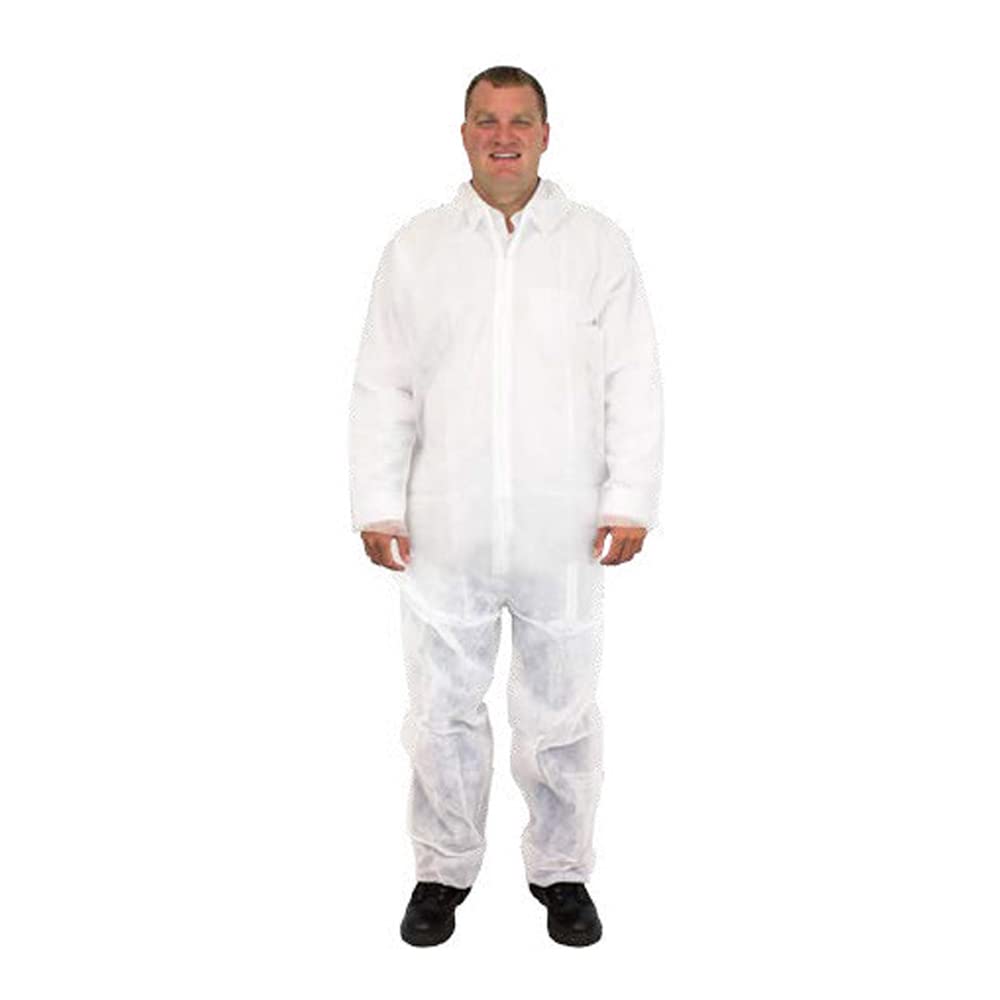 Safety Zone DCWH-2X White Polypropylene Disposable Coverall, 2X-Large (Box of 25)