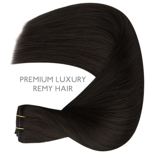Image of WENNALIFE Invisible Edge Seamless Clip in Hair Extensions Real Human Hair