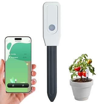 Smart WiFi Soil Moisture Meter for Plants, 2-in-1 Sensor with App Alerts