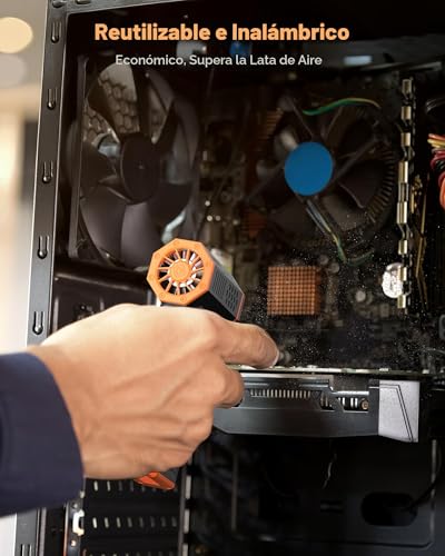 Miniatura 3 de Wolfbox Mf50 - Plumero De Aire Eléctrico Inalámbrico De 110000 Rpm, Mini Soplador Ajustable De 3 Engranajes Con Carga Rápida, Soplador De Polvo Para Computadora, Teclado, Casa, Exterior Y Coche