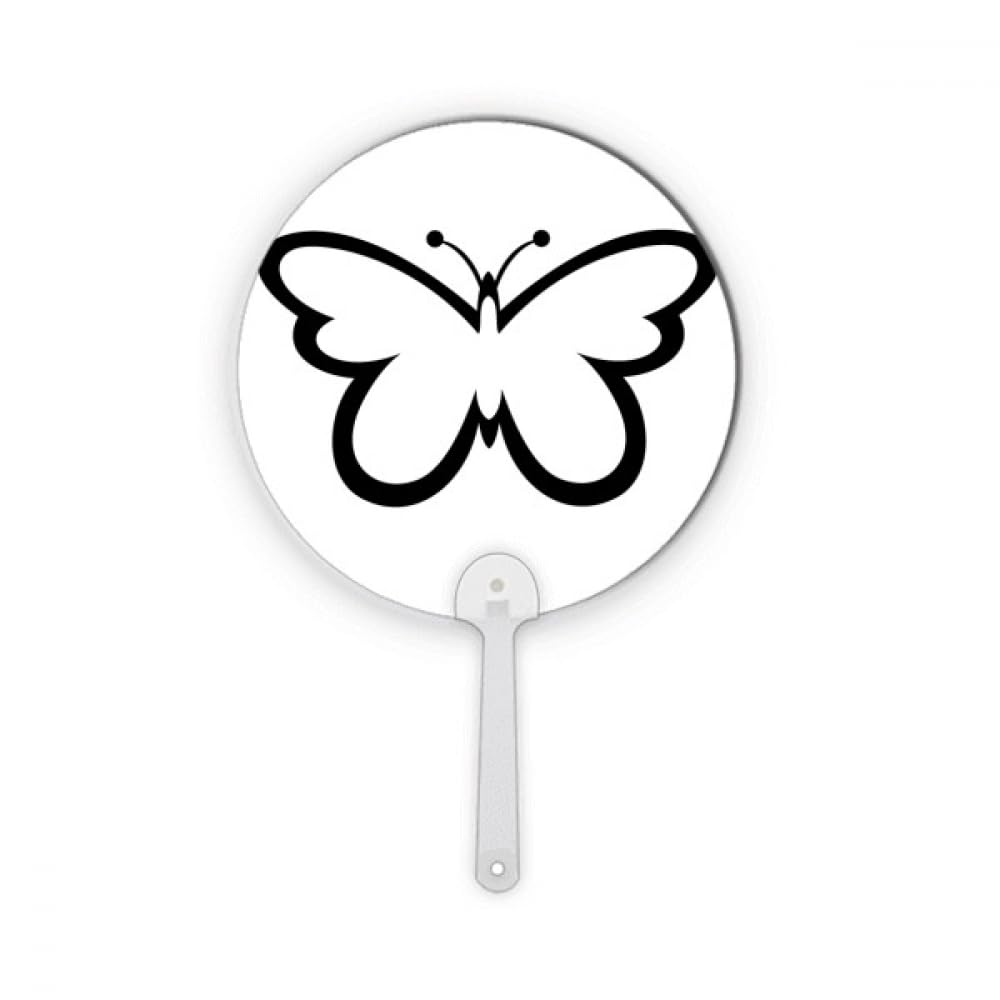Éventail rond noir volant simple plastique accessoire fraîcheur été portable