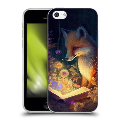 Head Case Designs Officially Licensed JK Stewart Fox Reading Art Soft Gel Case Compatible With Apple iPhone 5c