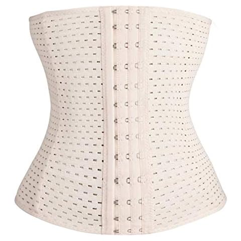 Rendeyuan Women Slimming Corset Waist Trainer Cincher Body Beauty Shaper Postpartum Belly Band Underbust Tummy Control Belt - Beige White - L Cover