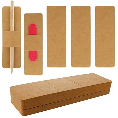80 fundas para marcapáginas de papel kraft de 5,9 x 1,77 pulgadas, marcapáginas, papel en blanco, soporte para marcapáginas personalizado, en blanco, rectangular, marcapáginas, manualidades,