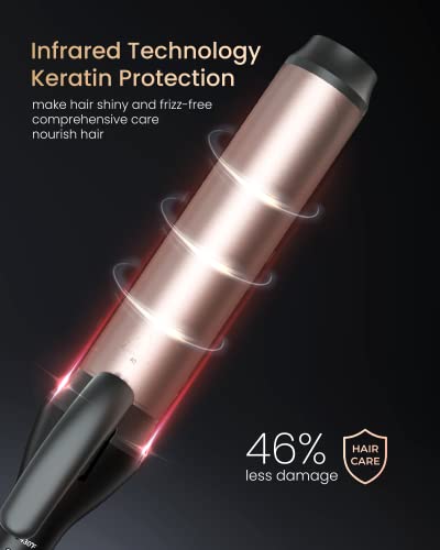 1 1/2 Inch Curling Iron Barrel For Long Hair, 1.5 Inch Large Barrel Curling Iron Wand For Wave Hair, Dual Voltage Hair Curling Iron With Ceramic Tourmaline #TOP2