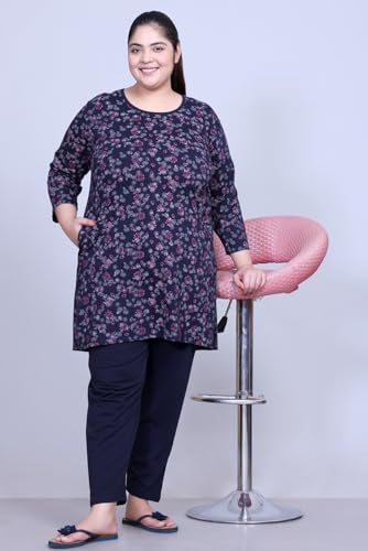 Image of RYSH Women's Plus Size Printed Longline Tops | Printed longline tops in multiple colours and plus sizes