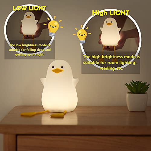 Lampeez Cute Duck Baby Nursery Lamp Night Light For Kids Bedside Lamp Led Light Timer Setting Dimming Table Lamp Bedside Usb Charging Nursing/Breastfeeding Safety Abs + Silicon Birth Celebration #TOP4