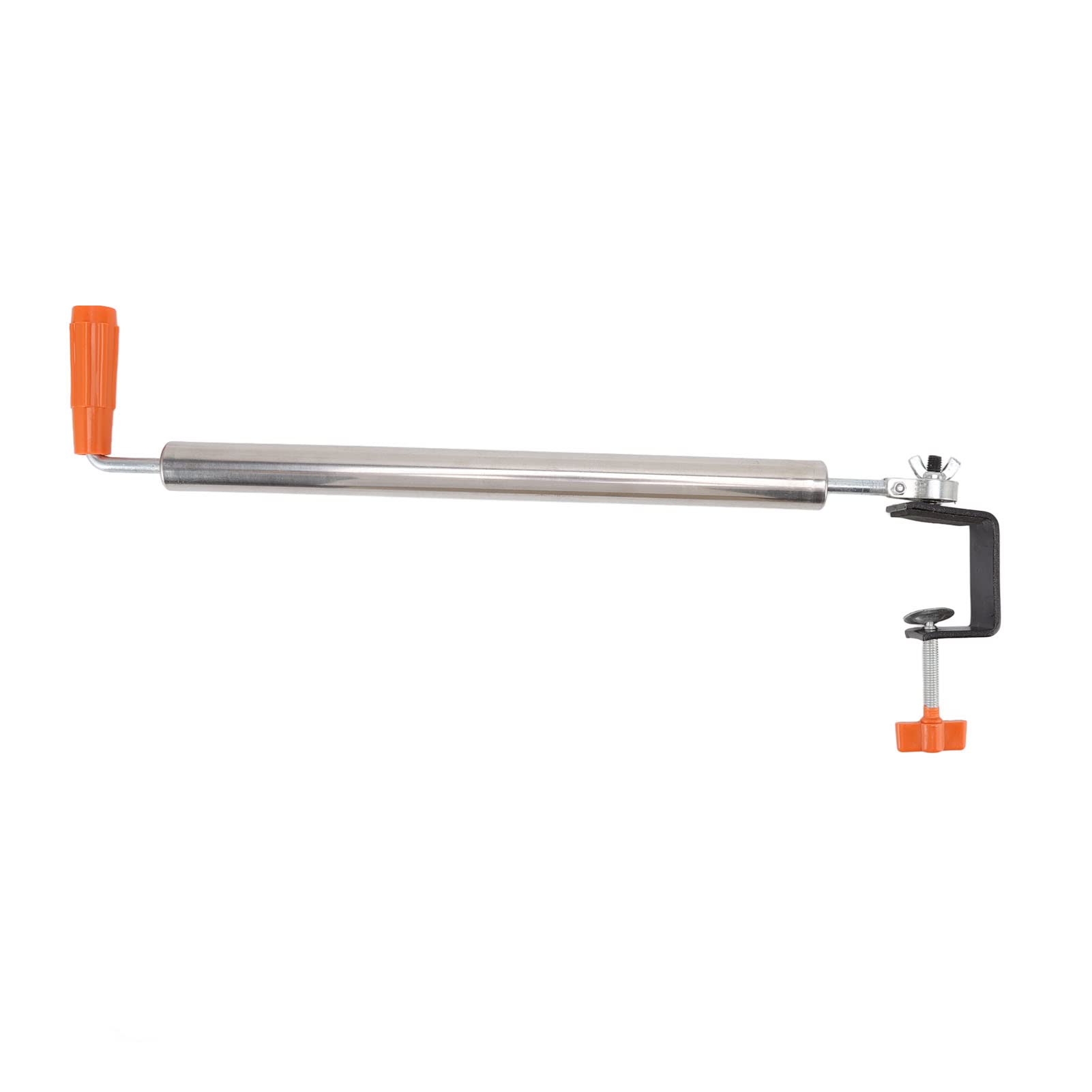 CHICIRISStainless Steel Rolling Pin, Desktop Clip On Dough Roller 360 Degree Rotating Rolling Pin with Clamp for Fondant Pasta Pastry Dumpling Pizza Dough (M)