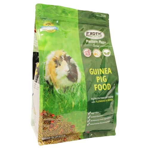 4.2 LB Guinea Pig Food - Pasture Plus+ Series - Nutritionally Complete Natural Healthy Pellet Diet - for Pet Guinea Pigs