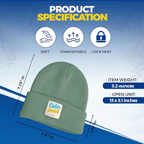 Toddler Beanies for Girls & Boys | Winter Hats for Kids & Babies | Knitted Hats for Kids - Girls & Boys 1y - 4T | Adjustable Cute, Unique Design | Premium Material (Sage)3